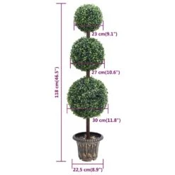 VIDAXL Plante De Buis Artificiel Avec Pot Forme De Boule Vert 118 Cm -Feuilora Soldes Boutique 55a6703e8ef1676b