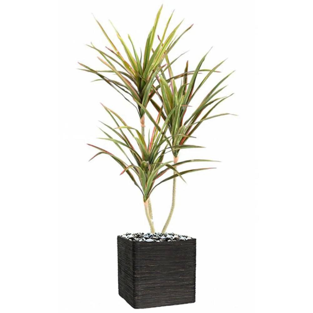 Dracaena Artificiel 3 Troncs En Pot H 140 Cm Vert-rose - Choisissez Votre Hauteu 3 Dracaena Artificiel 3 Troncs En Pot H 140 Cm Vert-rose - Choisissez Votre Hauteu