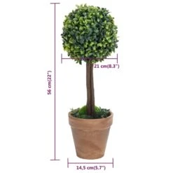 VIDAXL Plantes De Buis Artificiel 2 Pcs Avec Pots Boule Vert 56 Cm -Feuilora Soldes Boutique cb0ba62229546034